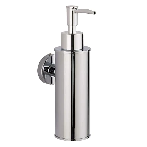BGL Wandmontierter Seifenspender aus Edelstahl, 180 ml Flüssigseifenspender aus SUS304, ABS-Pumpkopf mit Ersatzpumpe, Chrom, für Bad und Küche