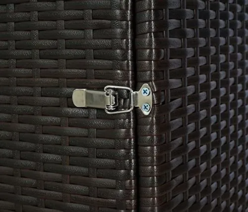 Mendler 3er-Mülltonnenverkleidung HWC-E25 Poly-Rattan 3x120l - braun