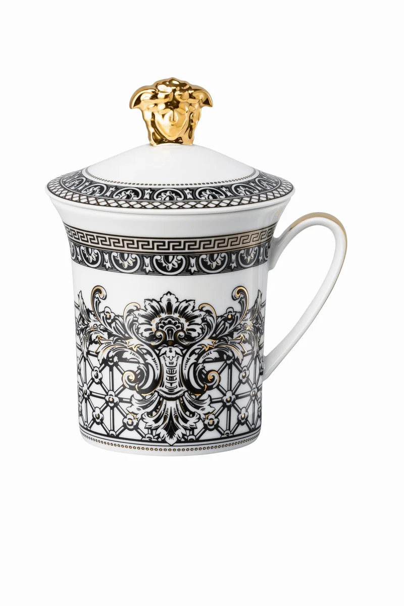 Rosenthal Versace 30 Jahre - Becher mit Deckel 'Marqueterie - 1999'