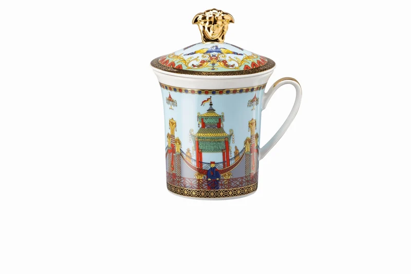 Rosenthal Versace 30 Jahre - Becher mit Deckel 'Marco Polo - 1993'