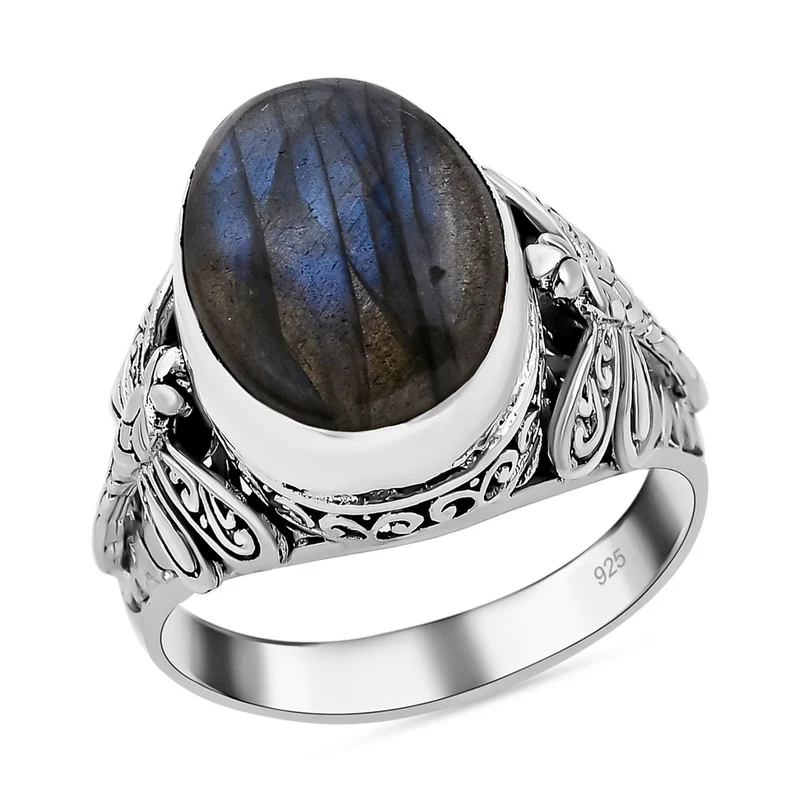 Royal Bali - Labradorit Ring 925 Silber ca. 9.77 ct
