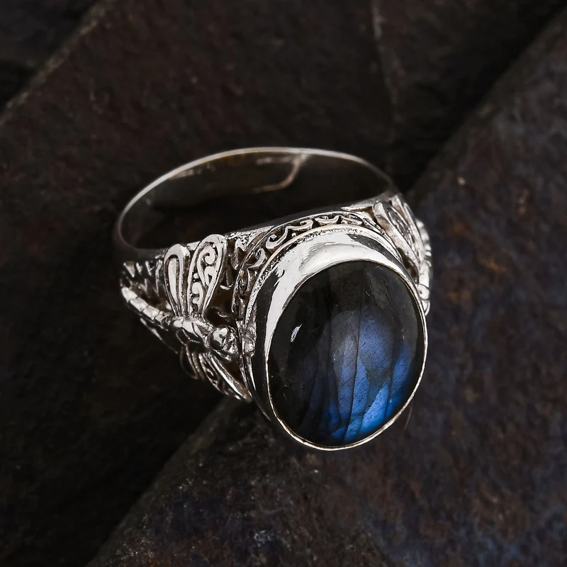 Royal Bali - Labradorit Ring 925 Silber ca. 9.77 ct