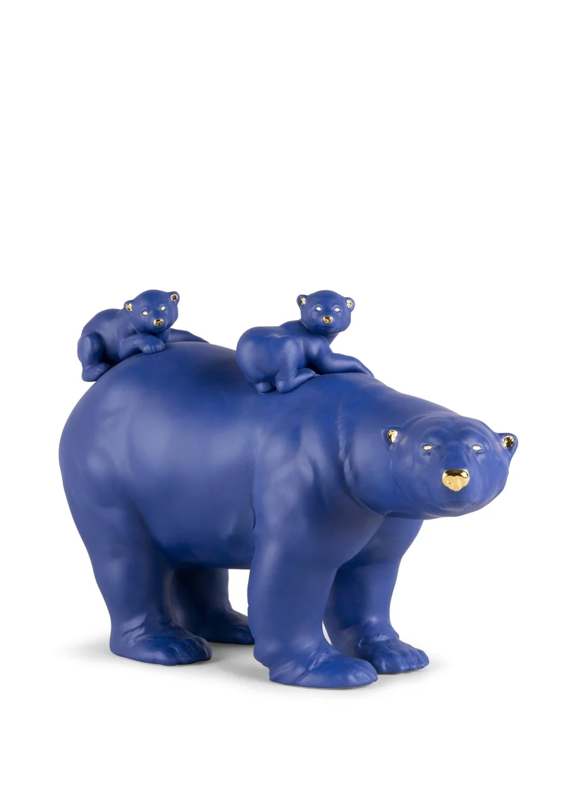 LLADRO® Figur »Mutter Bär und Babys (blue-gold) Sculpture limitiert - 39cm l« 01009565