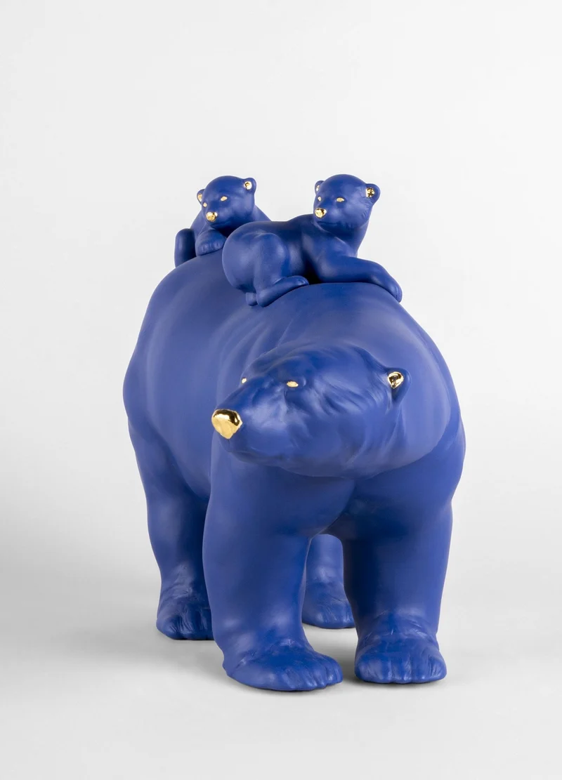 LLADRO® Figur »Mutter Bär und Babys (blue-gold) Sculpture limitiert - 39cm l« 01009565