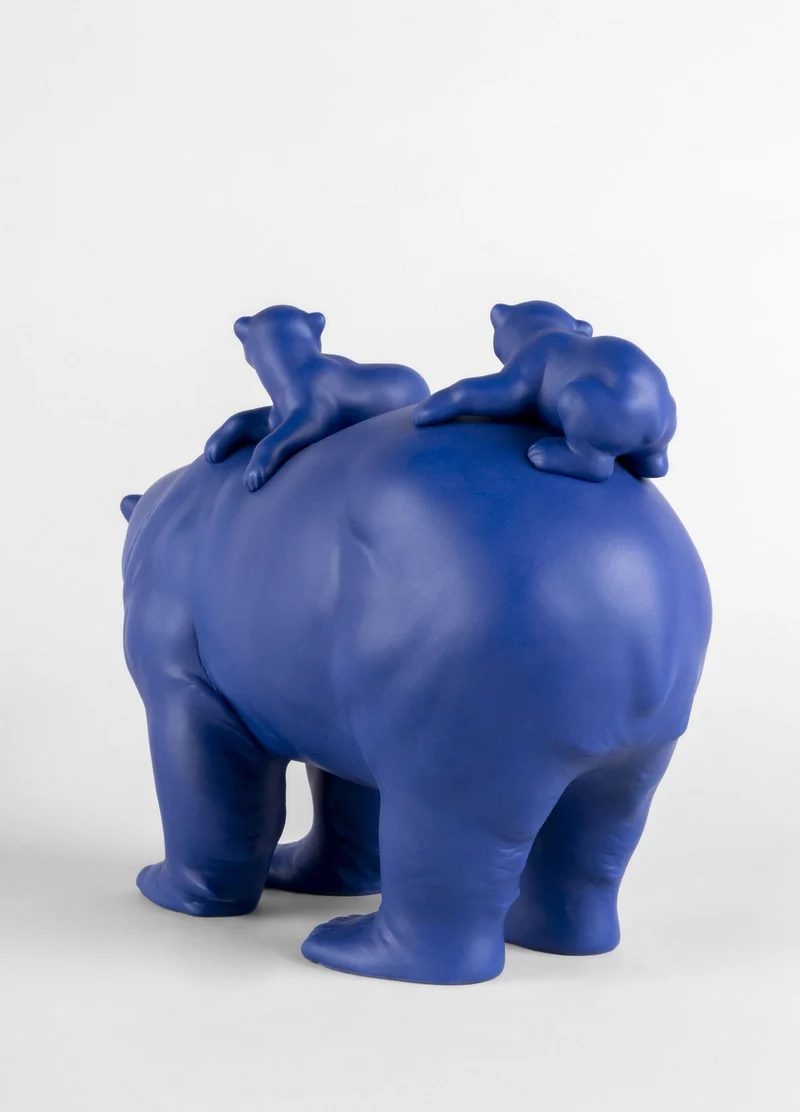 LLADRO® Figur »Mutter Bär und Babys (blue-gold) Sculpture limitiert - 39cm l« 01009565