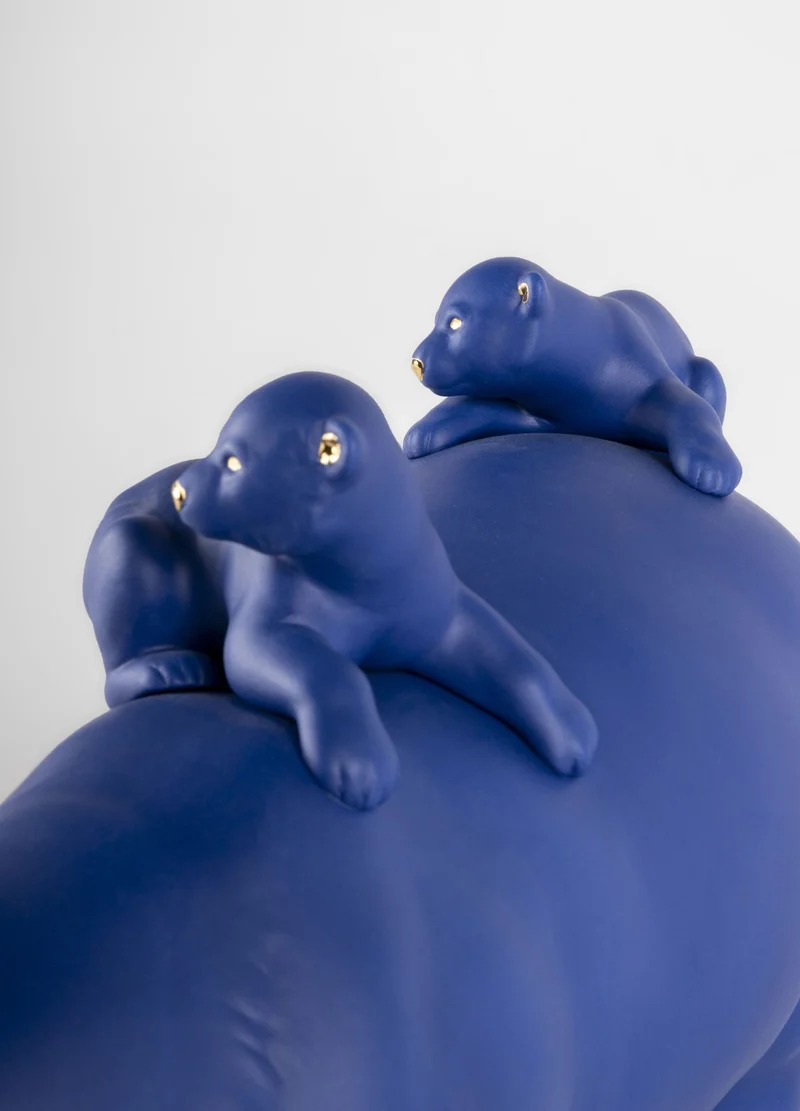 LLADRO® Figur »Mutter Bär und Babys (blue-gold) Sculpture limitiert - 39cm l« 01009565
