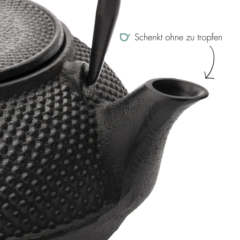 Bredemeijer Japanische Teekanne mit Siebeinsatz Jang 1,1 Liter- Schwarz
