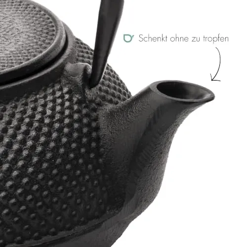 Bredemeijer Japanische Teekanne mit Siebeinsatz Jang 1,1 Liter- Schwarz