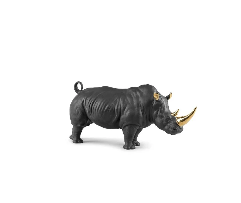 LLADRO® Figur »Rhino Nashorn (black-gold) Sculpture. - limitiert auf 1.000 Stück 45cm l« 01009595