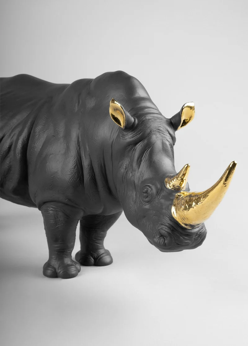 LLADRO® Figur »Rhino Nashorn (black-gold) Sculpture. - limitiert auf 1.000 Stück 45cm l« 01009595