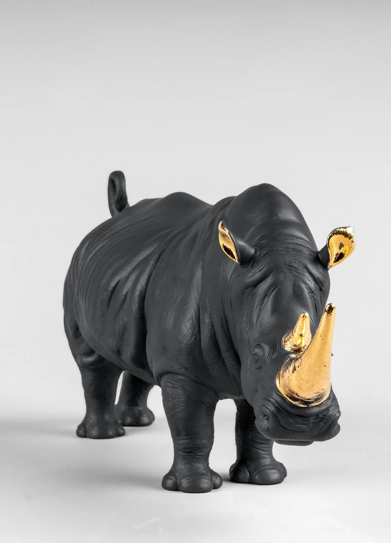 LLADRO® Figur »Rhino Nashorn (black-gold) Sculpture. - limitiert auf 1.000 Stück 45cm l« 01009595