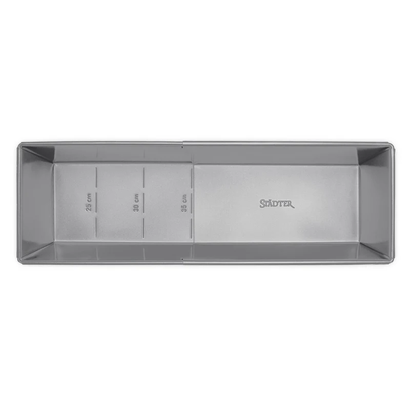 Städter "We Love Baking" Kastenform ausziehbar Metall Silber