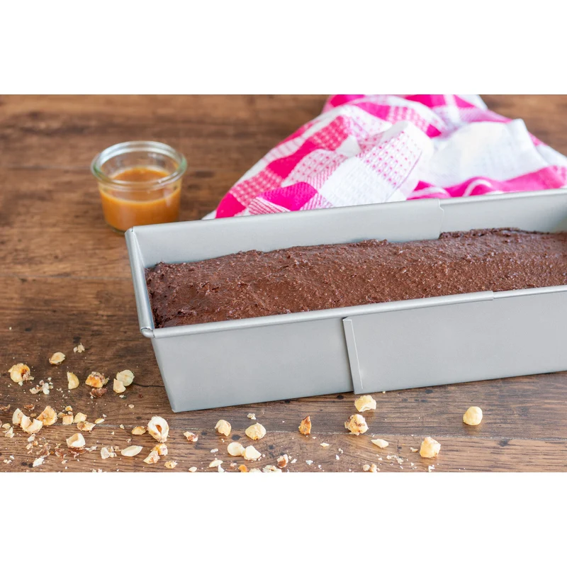 Städter "We Love Baking" Kastenform ausziehbar Metall Silber