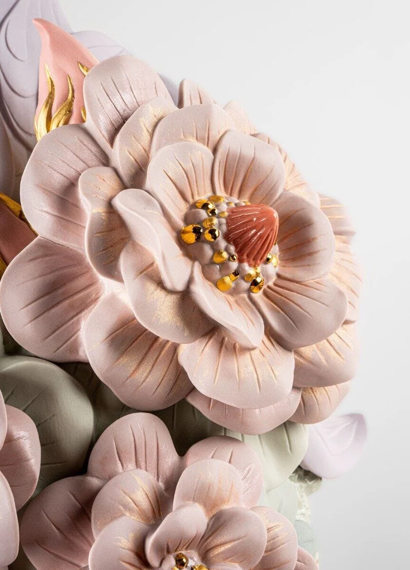 LLADRO® Vase mit Blumen - Vase with Flowers pink 44x33x30cm 01009696 2023
