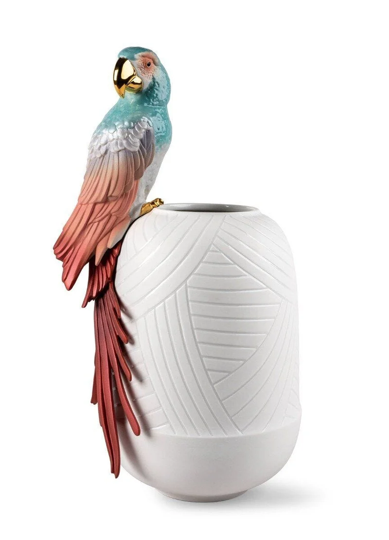 LLADRO® Macaw bird vase - Ara mit Vase rot 56x29x24cm 01009686 2023