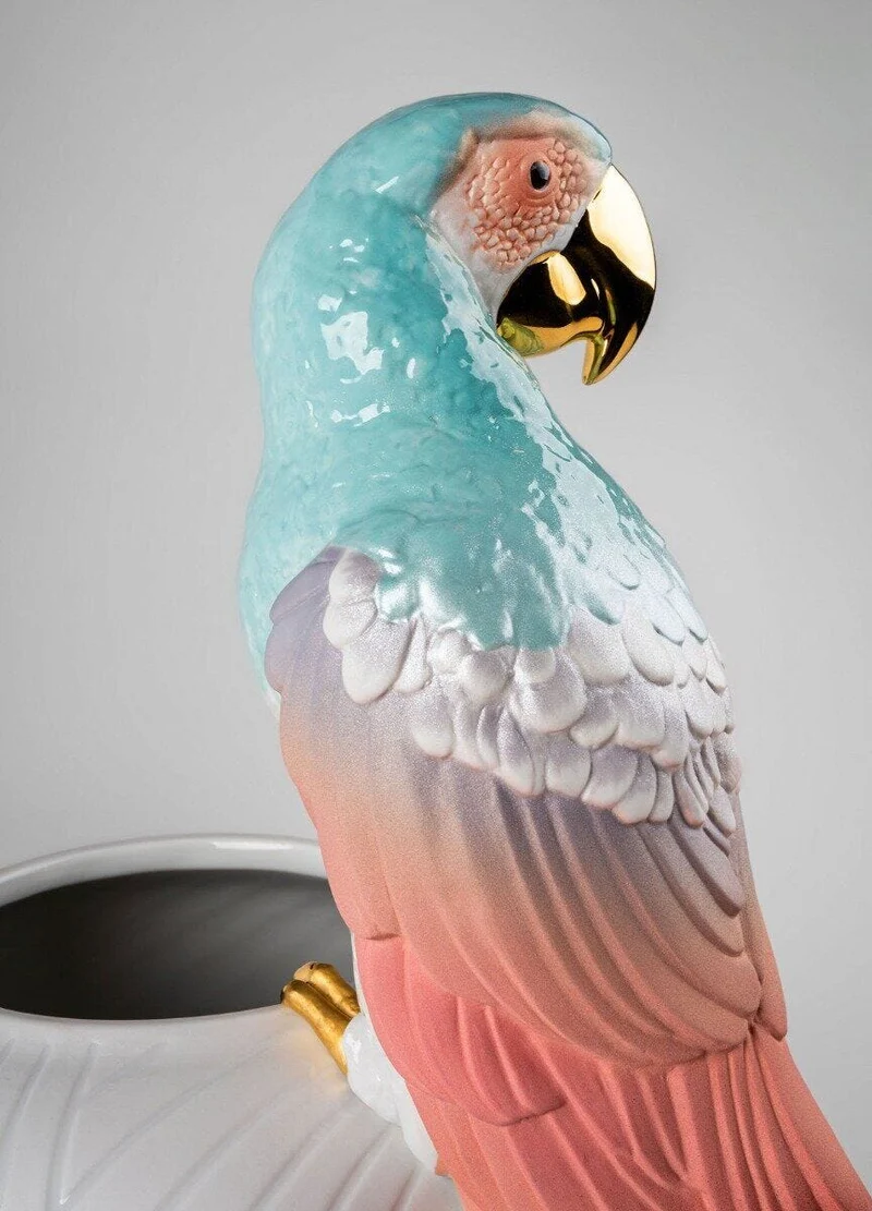 LLADRO® Macaw bird vase - Ara mit Vase rot 56x29x24cm 01009686 2023
