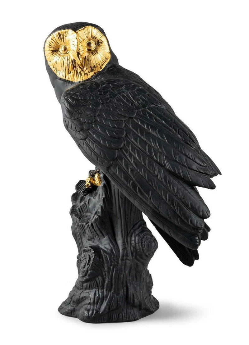 LLADRO® Figur Owl - Eule schwarz-gold 41x25x22cm 01009692 2023 limitiert