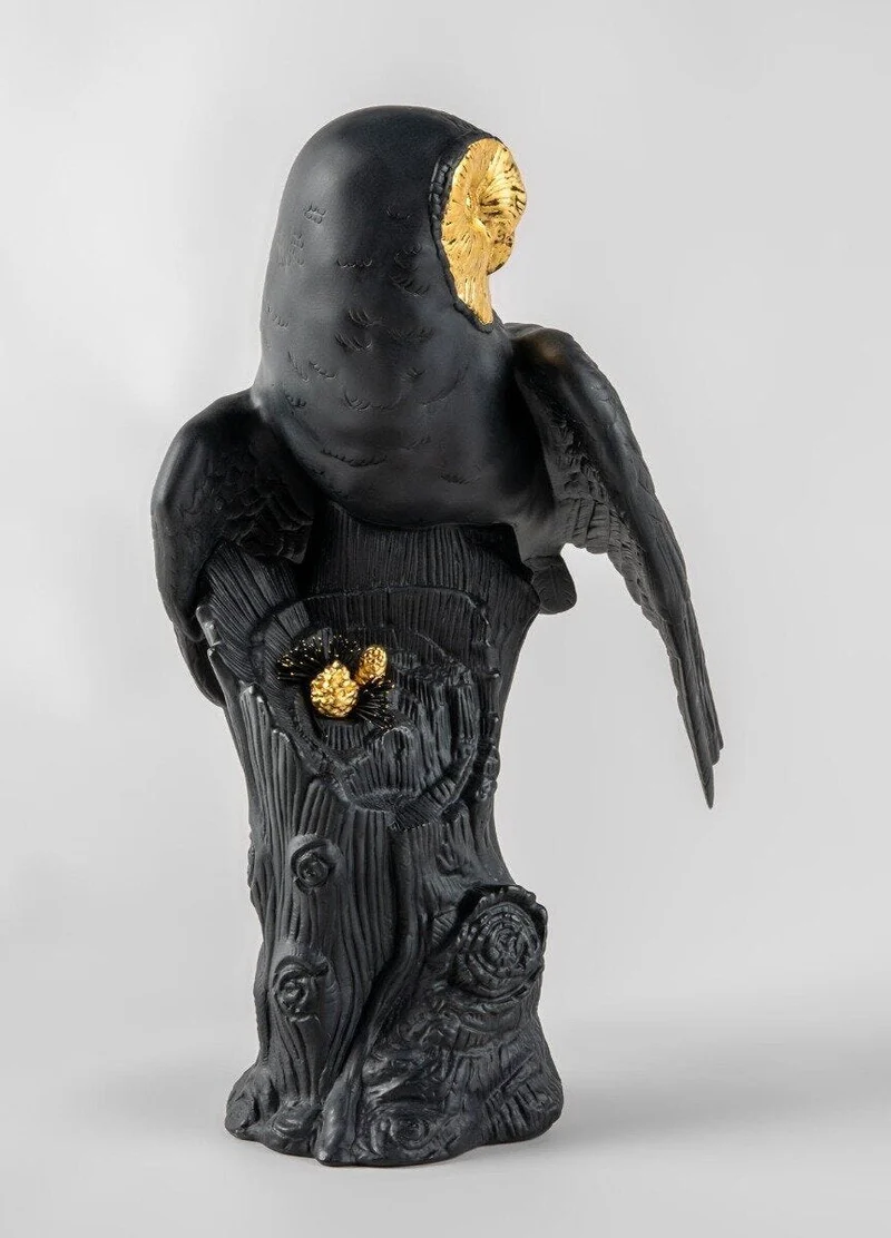 LLADRO® Figur Owl - Eule schwarz-gold 41x25x22cm 01009692 2023 limitiert