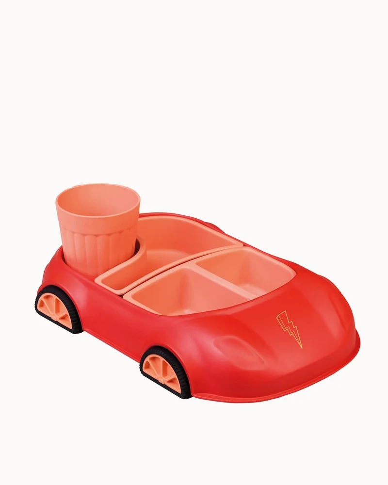 chic.mic 'bioloco Kinder Geschirrset Auto in rot'
