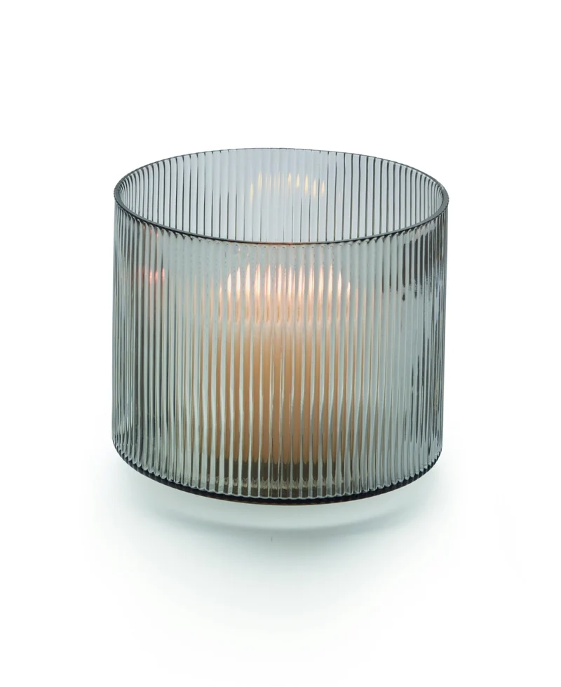 PHILIPPI 'Line Windlicht, graues Glas 18cm (d)'