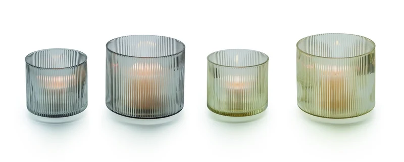 PHILIPPI 'Line Windlicht, graues Glas 18cm (d)'