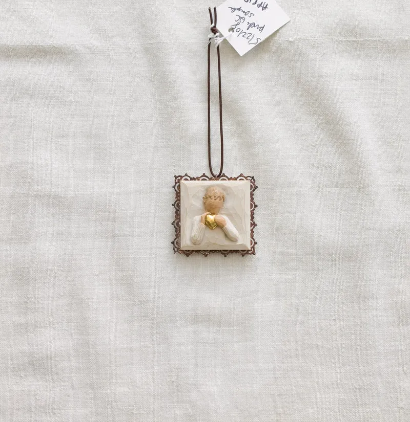 Willow Tree Figur 'Heart of Gold Metal-edged Ornament - Herz aus Gold 4x4cm h'