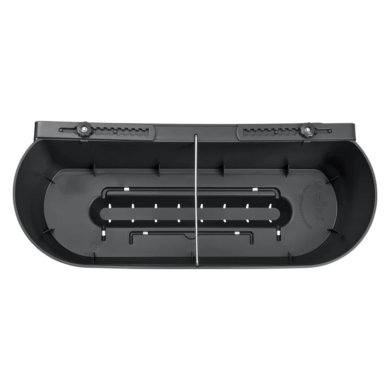 elho Greenville Easy Balcony 52 Blumentopf Balkon - Übertopf für Balkon - 100% recyceltes Plastik - Ø 52.0 x H 19.4 cm - Living Schwarz