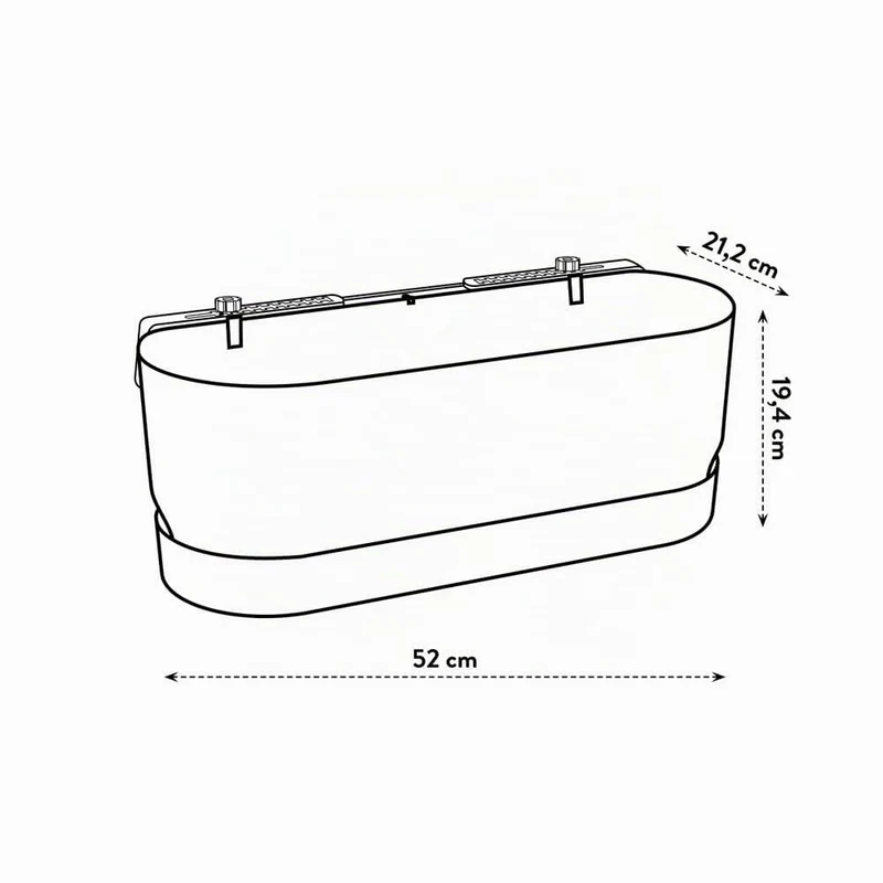 elho Greenville Easy Balcony 52 Blumentopf Balkon - Übertopf für Balkon - 100% recyceltes Plastik - Ø 52.0 x H 19.4 cm - Living Schwarz