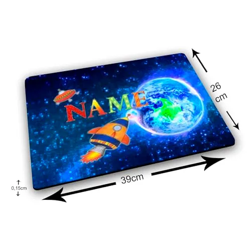 Textil Tischset mit Name, personalisiert, Rakete