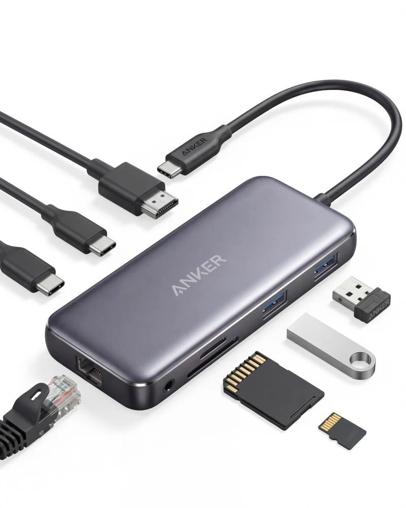 Anker 555 USB-C Docking Hub (8-in-1) PowerExpand Adapter, 4K 60Hz HDMI