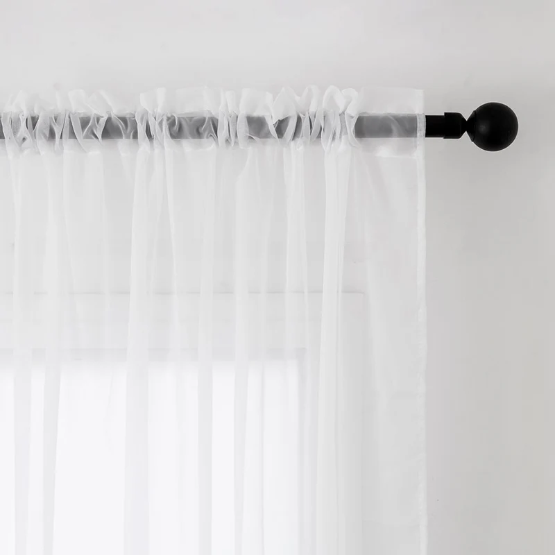 MIULEE Vorhänge Gardinen, Stangendurchzug Weiß, 2er Set 245x140cm aus Voile