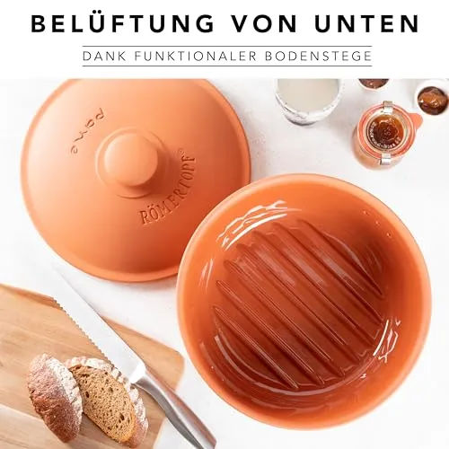 Römertopf Brottopf aus Keramik, ideal zu Brotaufbewahrung aus Ton Ø 30,0 cm
