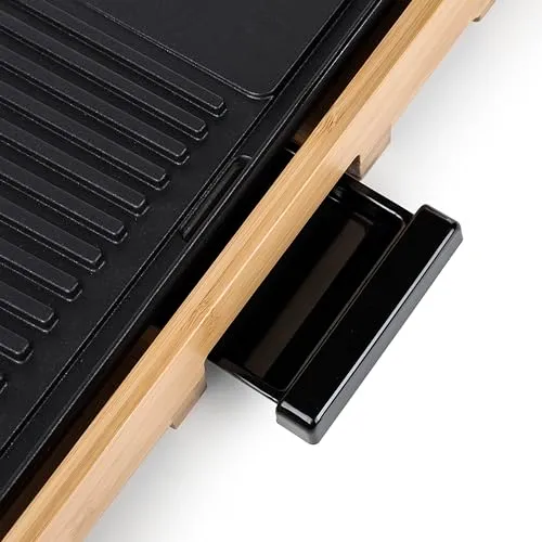 Tristar BP-2641 Bambus XL-Kombinierter Grill mit Teppanyaki-51 x 25,4 cm