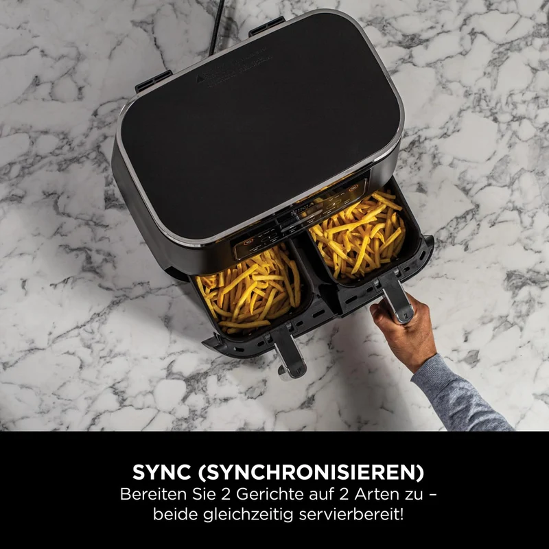 Ninja Foodi Dual Zone Digitale Heißluftfritteuse, 7,6L Airfryer, 2 Fächer