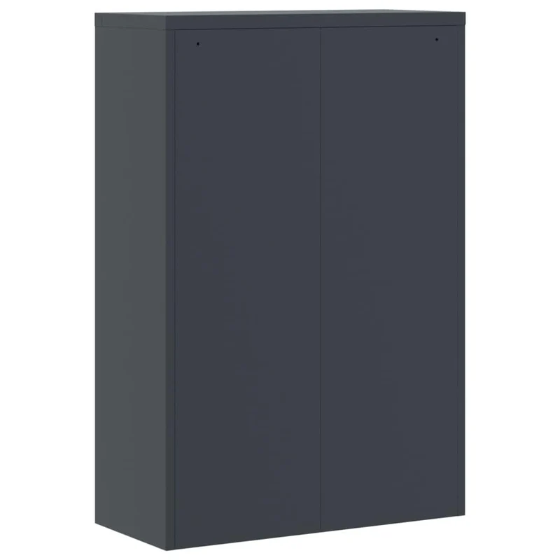 Aktenschrank Anthrazit aus pulverbeschichtetem Stahl 90x40x140 cm mit 3 Einlegeböden abschließbar für Büro, Arbeitszimmer, Homeoffice, Büromöbel zur sicheren Aktenablage und