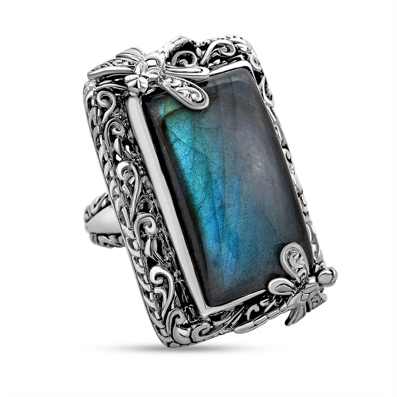 Royal Bali Kollektion - Labradorit Ring, 925 Silber ca. 25.27 ct