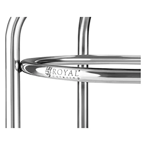 Royal Catering - Hocker Edelstahlhocker (29 cm Sitzfläche, 1,6 kg, 43 x 37 cm, hygienisch und modern) Silber