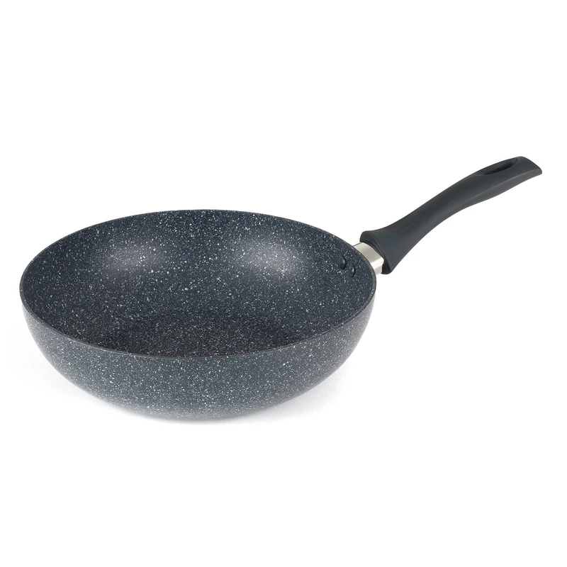 Russell Hobbs RH00851EU Frittierpfanne Mit Tiefem Rühren - 28cm antihaft Wok Pfanne, BPA/PFOA-frei, einfache Reinigung, Alle Kochfelder geeignet, Soft-Touch-Griffe Nightfall Stone, Blau Marmor