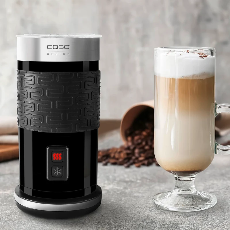 Caso Fomini Crema Design Milchaufschäumer,Testurteil Sehr Gut, für cremigen Milchschaum kalt und heiß, ideal für Latte Macciato, Kakao, hochwertiges Gehäuse