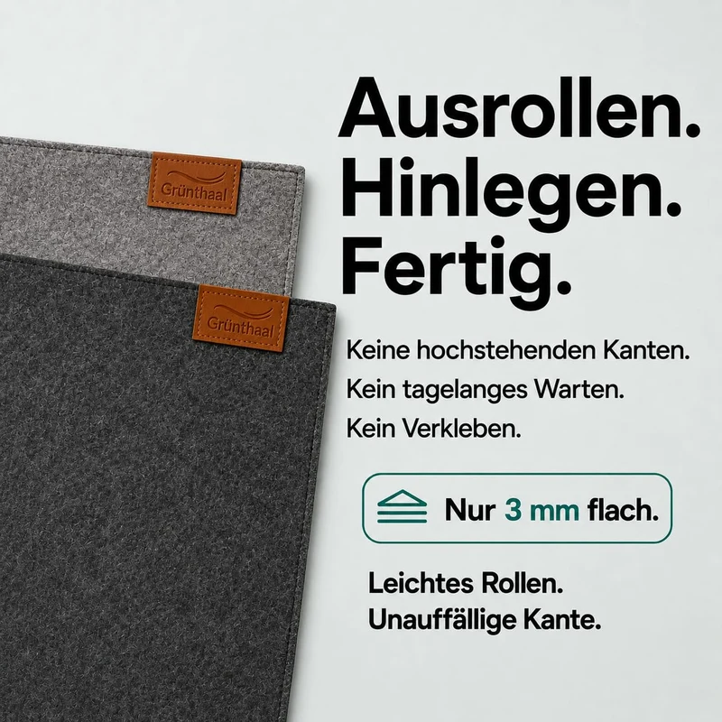 Bodenschutzmatte für Bürostuhl aus Vlies, 90x140, schützt Böden, rutschfest