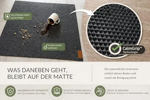 Bodenschutzmatte für Bürostuhl aus Vlies, 90x140, schützt Böden, rutschfest