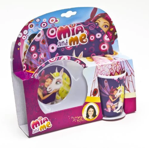Mia and Me 118062 - Set aus Melamin: 2 Teller und 1 Becher, 3-teilig, 27 x 7 x 28 cm