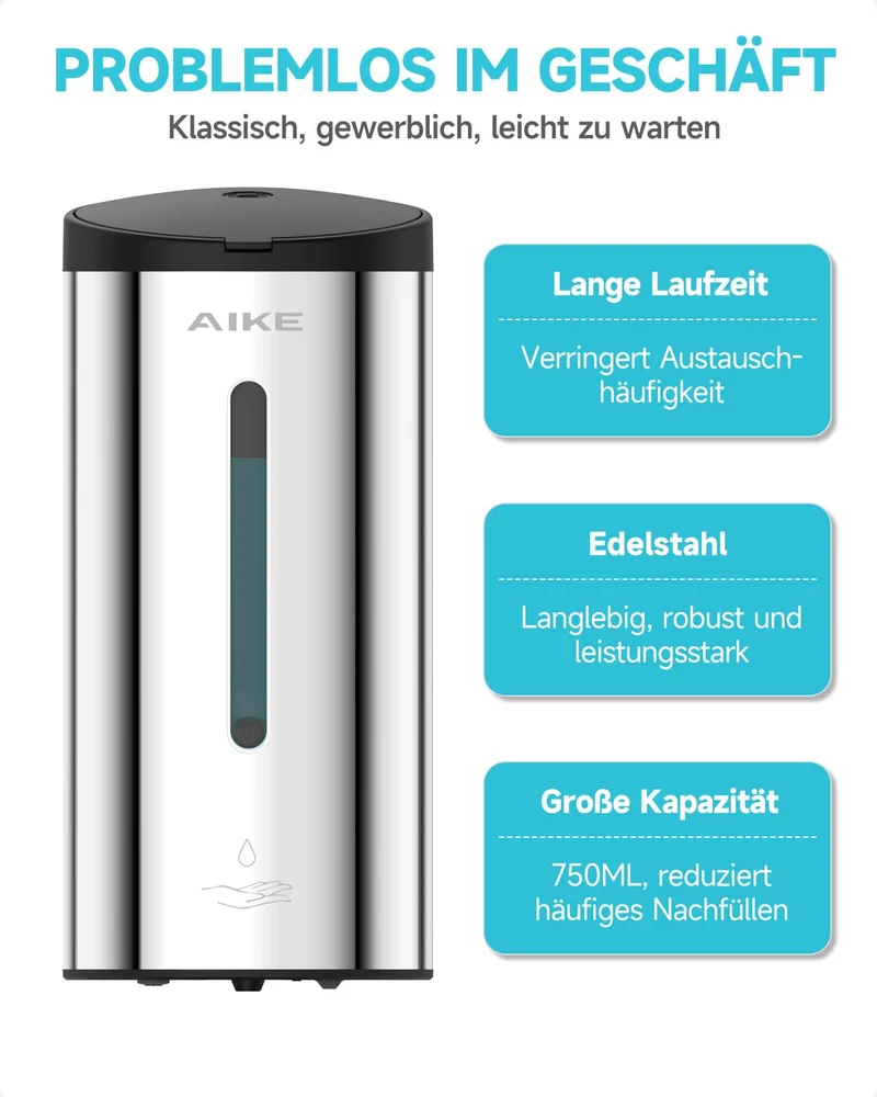 AIKE Automatischer Wand-Seifenspender, Für Bad Und Restaurant, AK1205E