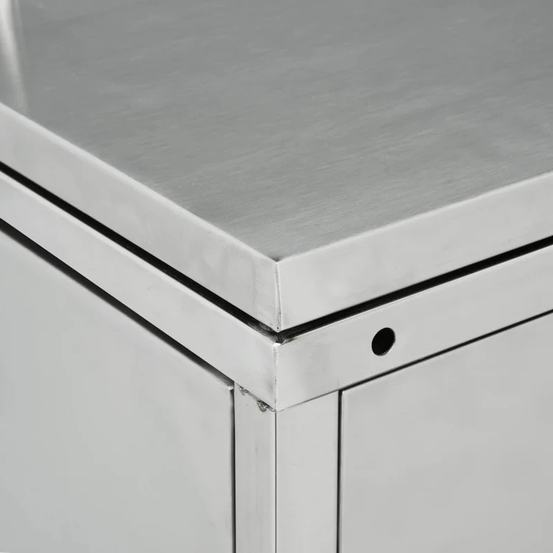 vidaXL Mülltonnenbox für 3 Tonnen Müllbox Mülltonnenverkleidung Mülltonne Mülltonnenbox Müllcontainer Gerätebox 240L Edelstahl Silbern