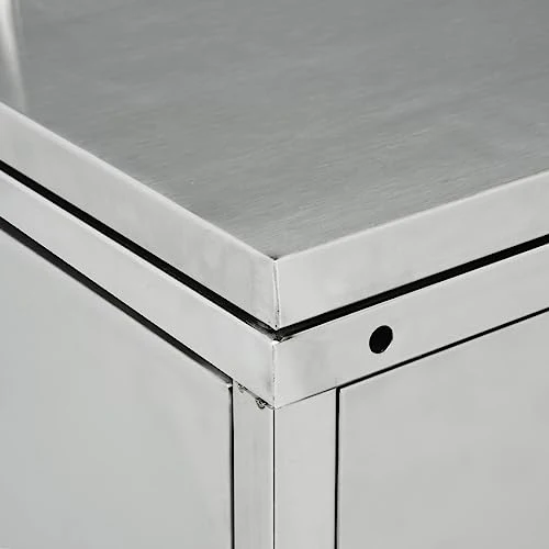 vidaXL Mülltonnenbox für 3 Tonnen Müllbox Mülltonnenverkleidung Mülltonne Mülltonnenbox Müllcontainer Gerätebox 240L Edelstahl Silbern