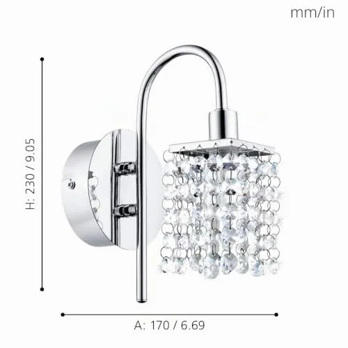 EGLO LED Wandlampe Almonte, Wandleuchte Bad Badezimmer