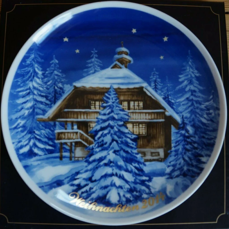 Tettau - Weihnachtsteller 'Jahresteller 2014 - Das Hüsli - Grafenhausen - Rothaus - 19 cm Coup'