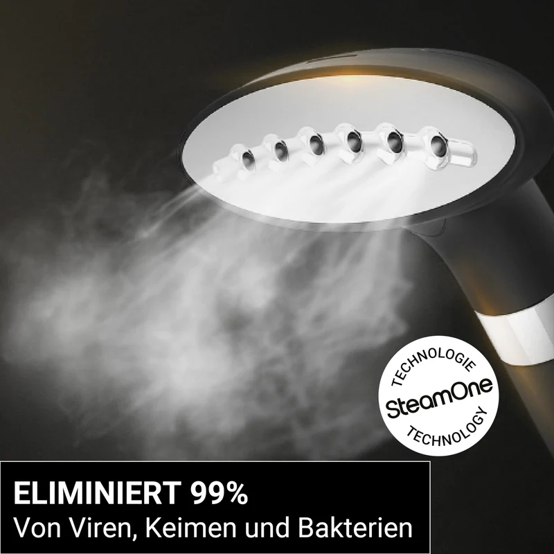 SteamOne Vertikaler Steamer Dampfglätter Schwarz 2000W - 3,5L Profi