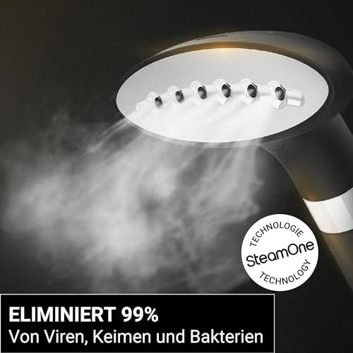 SteamOne Vertikaler Steamer Dampfglätter Schwarz 2000W - 3,5L Profi