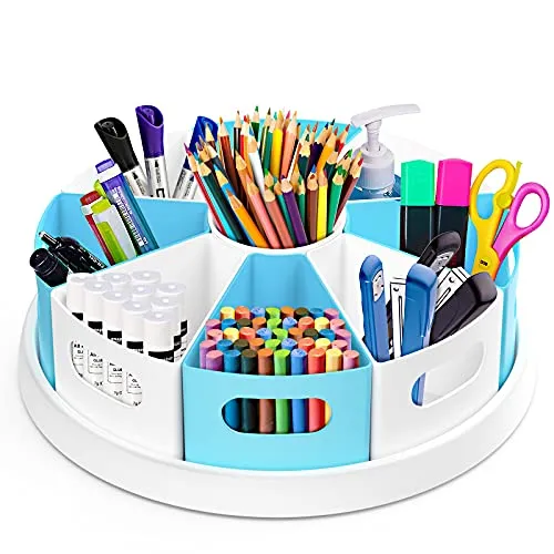 MeCids 360° drehbarer Schreibtisch-Organizer für Zuhause, Büro, Organisation und Aufbewahrung, Kunstbedarf, Organizer, 30,5 cm, Lazy Susan Stil Caddy mit herausnehmbaren Behältern, für Heimbüros,